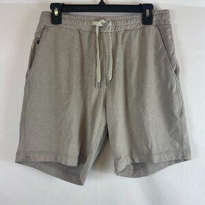 Vuori Ponto Short Men's M Gray-Beige Elastic Tie Waist Pockets